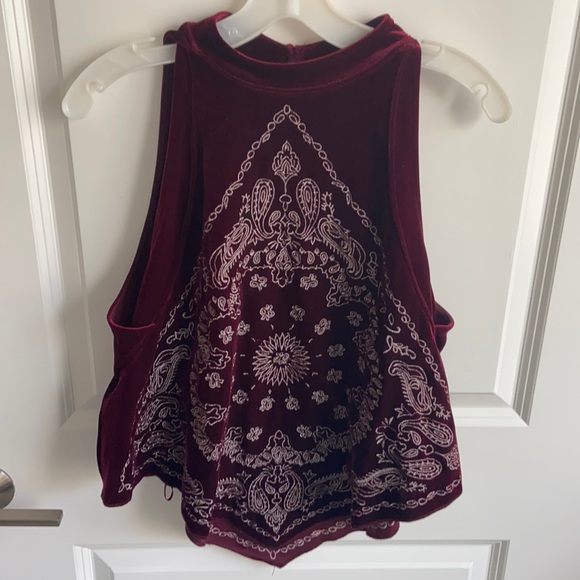 Free People Velvet Bandana Kerchief Tank - Picture 1 of 4